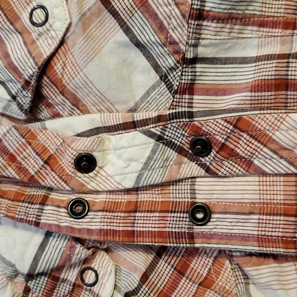 Orange Plaid Snap button down - Picture 8 of 8